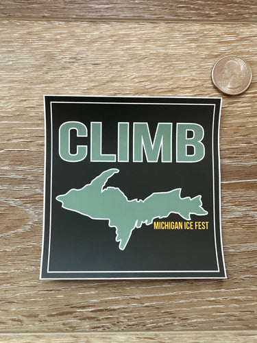 Michigan Ice Fest Climb UP Square Sticker