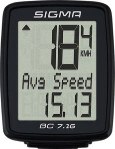 Sigma BC 7.16 Bike Computer - Wired Black