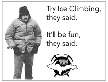 Load image into Gallery viewer, Michigan Ice Fest Try Ice Climbing Sticker
